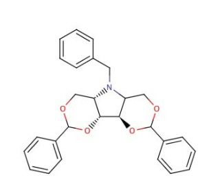 N-Benzyl-1,3:4,6-di-O-benzylidene-2,5-dideoxy-2,5-imino-L-iditol - chemical structure image