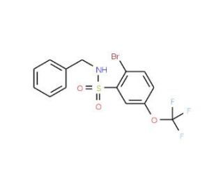 N-Benzyl 2-bromo-5-trifluoromethoxybenzenesulfonamide (CAS 951885-49-7) - chemical structure image