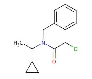 N-benzyl-2-chloro-N-(1-cyclopropylethyl)acetamide - chemical structure image