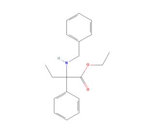 N-Benzyl-2-ethyl-2-phenylglycine Ethyl Ester (CAS 1330183-23-7) - chemical structure image