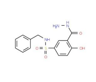 N-benzyl-3-(hydrazinocarbonyl)-4-hydroxybenzenesulfonamide - chemical structure image