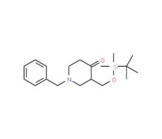 N-Benzyl 3-(tert-butyl-dimethyl-silanyloxymethyl)-piperidin-4-one (CAS 325486-37-1) - chemical structure image