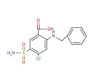 N-Benzyl-4-chloro-5-sulfamoylanthranilic acid (CAS 2114-68-3) - chemical structure image