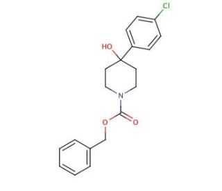 N-Benzyloxycarbonyl-4-(4-chlorophenyl)-4-piperidinol - chemical structure image