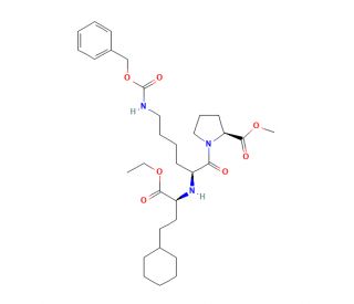 N-Benzyloxycarbonyl Lisinopril Cyclohexyl Analogue Ethyl Methyl Diester (CAS 1356930-73-8) - chemical structure image