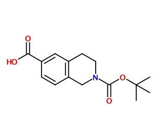 N-Boc-1,2,3,4-tetrahydroisoquinoline-6-carboxylic acid (CAS 170097-67-3) - chemical structure image