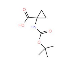 N-Boc-1-aminocyclopropanecarboxylic acid (CAS 88950-64-5) - chemical structure image