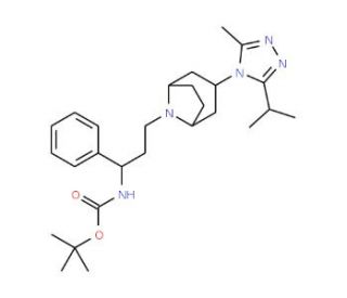 N-Boc-(1S)-3-[3-(3-isopropyl-5-methyl-4H-1,2,4-triazol-4-yl)-exo-8-azabicyclo[3.2.1]oct-8-yl]-1-phenyl-1-propanamine (CAS 376