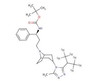 N-Boc-(1S)-3-[3-(3-(isopropyl-d6)-5-methyl-4H-1,2,4-triazol-4-yl)-exo-8-azabicyclo[3.2.1]oct-8-yl]-1-phenyl-1-propanamine - c