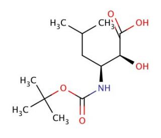 N-Boc-(2S,3S)-3-amino-2-hydroxy-5-methylhexanoic acid (CAS 73397-27-0) - chemical structure image