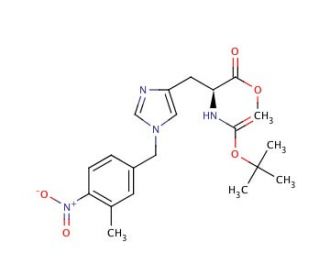 N-Boc-3-(3-methyl-4-nitrobenzyl)-L-histidine methyl ester (CAS 114787-83-6) - chemical structure image