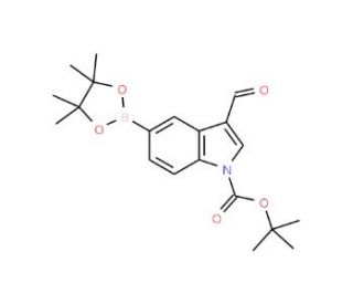 N-Boc-3-formyl-5-indoleboronic acid pinacol ester (CAS 1025707-92-9) - chemical structure image