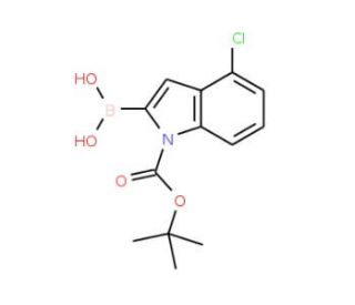 N-Boc-4-chloro-2-indolylboronic acid (CAS 475102-11-5) - chemical structure image