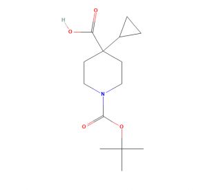 N-Boc-4-cyclopropylpiperidine-4-carboxylic Acid (CAS 1346599-08-3) - chemical structure image