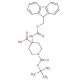 N-Boc-amino-(4-N-Fmoc-piperidinyl)carboxylic Acid (CAS 183673-66-7) - chemical structure image