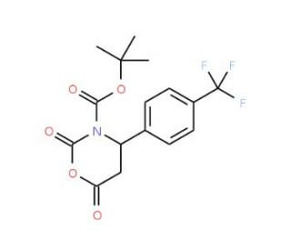 N-Boc-beta-alanine-beta-4&prime;-trifluoromethylphenyl-N-carboxyanhydride (CAS 886362-59-0) - chemical structure image