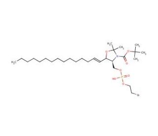 N-Boc-[N-3-O-isopropylidene]-1-(-bromoethyl)phosphoryl-D-erythro-sphingosine - chemical structure image