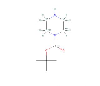 N-Boc-piperazine-13C4 (CAS 1391054-31-1) - chemical structure image