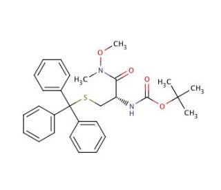 N-Boc-S-tritylcystein-N-methoxy-N-methylamide (CAS 158861-38-2) - chemical structure image
