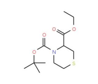 N-Boc-Thiomorpholine-3-carboxylic acid ethyl ester (CAS 859833-24-2) - chemical structure image