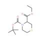 N-Boc-Thiomorpholine-3-carboxylic acid ethyl ester (CAS 859833-24-2) - chemical structure image