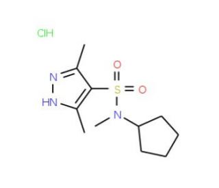 N-cyclopentyl-N,3,5-trimethyl-1H-pyrazole-4-sulfonamide hydrochloride - chemical structure image