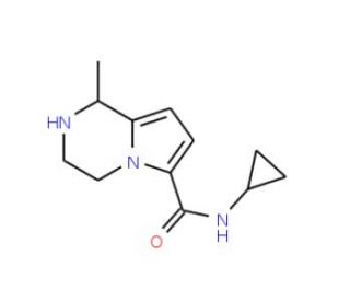 N-cyclopropyl-1-methyl-1,2,3,4-tetrahydropyrrolo[1,2-a]pyrazine-6-carboxamide - chemical structure image