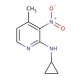 N-Cyclopropyl-4-methyl-3-nitro-2-pyridinamine - chemical structure image