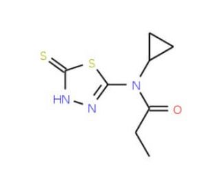 N-cyclopropyl-N-(5-mercapto-1,3,4-thiadiazol-2-yl)propanamide - chemical structure image