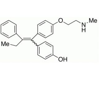 N-Desmethyl-4-hydroxy Tamoxifen (approx. 1:1 E/Z Mixture) (CAS 110025-28-0) - chemical structure image