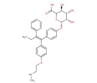 N-Desmethyl-4-hydroxy Tamoxifen &beta;-D-Glucuronide (E/Z Mixture) (CAS 152764-52-8) - chemical structure image
