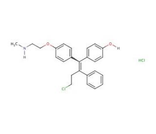 N-Desmethyl 4-hydroxy toremifene hydrochloride (CAS 125618-41-9) - chemical structure image