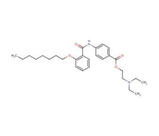 N-Diethylaminoethyl-p-[2-(-n-octyloxy)-benzoyl]aminobenzoate (CAS 26090-29-9) - chemical structure image