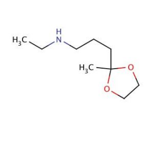 N-Ethyl-(3-(2-methyl-[1,3]dioxolan-2-yl)propyl)-amine (CAS 65960-33-0) - chemical structure image
