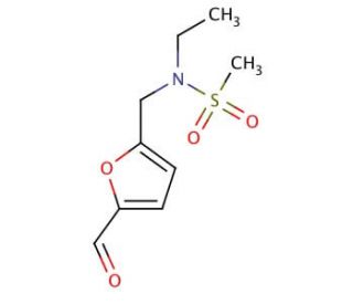 N-Ethyl-N-(5-formyl-furan-2-ylmethyl)-methanesulfonamide (CAS 842974-59-8) - chemical structure image