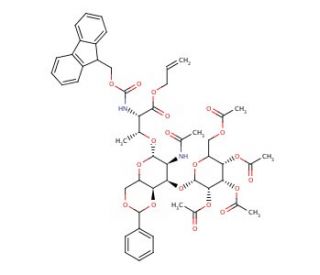 N-Fmoc-4,6-benzylidene-2&prime;3&prime;4&prime;6&prime;-tetra-O-acetyl T Epitope, Threonyl Allyl Ester - chemical structure image