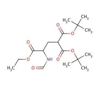 N-Formyl &gamma;-Carboxyglutamic Acid &gamma;,&gamma;-Di-t-butyl 3-Ethyl Ester (CAS 75117-30-5) - chemical structure image