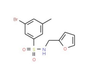 N-(Furan-2-ylmethyl) 3-bromo-5-methylbenzenesulfonamide (CAS 1020252-90-7) - chemical structure image