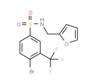 N-(Furan-2-ylmethyl) 4-bromo-3-trifluoromethylbenzenesulfonamide (CAS 1020252-97-4) - chemical structure image