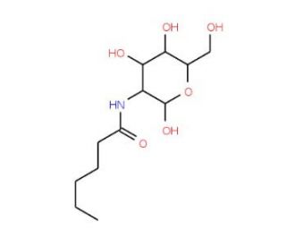 N-Hexanoyl-D-glucosamine (CAS 19817-88-0) - chemical structure image