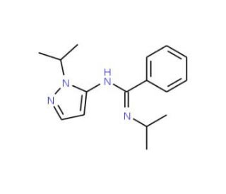 N-isopropyl-N&prime;-(1-isopropyl-1H-pyrazol-5-yl)benzenecarboximidamide - chemical structure image