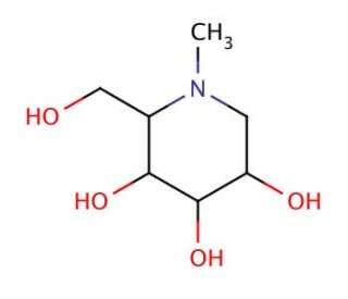N-Methyl-1-deoxynojirimycin (CAS 69567-10-8) - chemical structure image