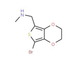 N-Methyl-5-(aminomethyl)-7-bromo-2,3-dihydrothieno[3,4-b][1,4]dioxine (CAS 886851-54-3) - chemical structure image