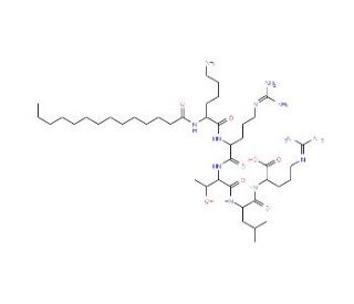 N-Myristoyl-Lys-Arg-Thr-Leu-Arg-OH (CAS 125678-68-4) - chemical structure image