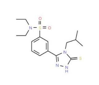 N,N-Diethyl-3-(4-isobutyl-5-mercapto-4H-[1,2,4]triazol-3-yl)-benzenesulfonamide - chemical structure image