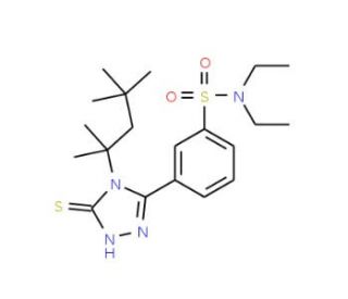 N,N-Diethyl-3-[5-mercapto-4-(1,1,3,3-tetramethyl-butyl)-4H-[1,2,4]triazol-3-yl]-benzenesulfonamide - chemical structure image