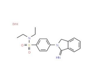 N,N-diethyl-4-(1-imino-1,3-dihydro-2H-isoindol-2-yl)benzenesulfonamide hydrobromide - chemical structure image