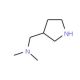 N,N-Dimethyl(3-pyrrolidinyl)methanamine (CAS 99724-17-1) - chemical structure image