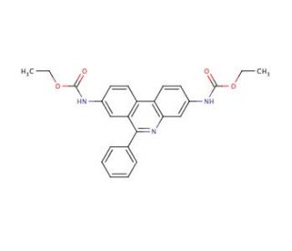 N,N&prime;-(6-Phenylphenanthridine-3,8-diyl)-bis-ethyl Carbamate (CAS 62895-39-0) - chemical structure image