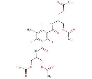 N,N&prime;-Bis[2-(acetyloxy)-1-[(acetyloxy)methyl]ethyl]-5-amino-2,4,6-triiodo-1,3-benzenedicarboxamide - chemical structure image